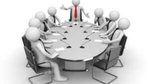 Meeting in conference room